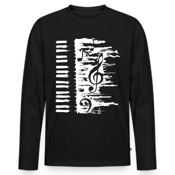 Pianist, piano player, piano, piano, - Men's Premium Organic Long Sleeve Shirt - black - Front - Nico (187cm)