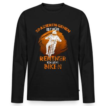 MTB - Männer Premium Bio Langarmshirt - Schwarz - Vorne - Nico (187cm)