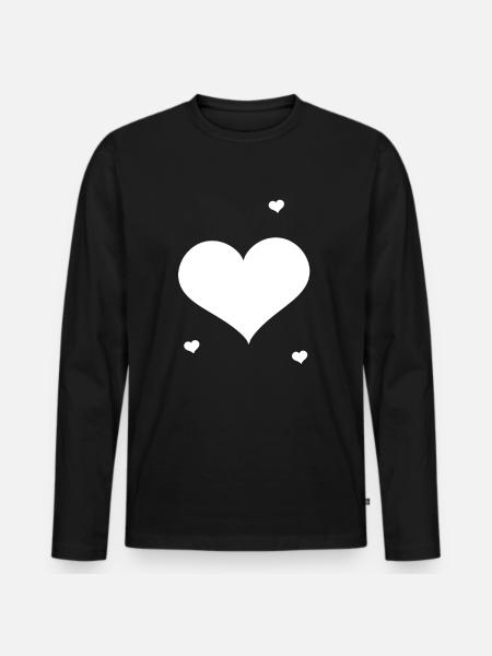 Heart heart love - Men's Premium Organic Long Sleeve Shirt - black