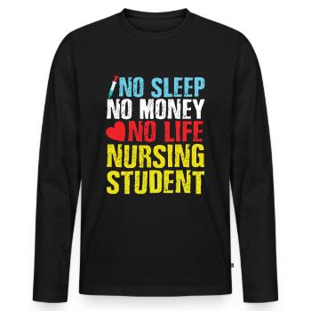Nurse Training - Men's Premium Organic Long Sleeve Shirt - black - Front - Nico (187cm)