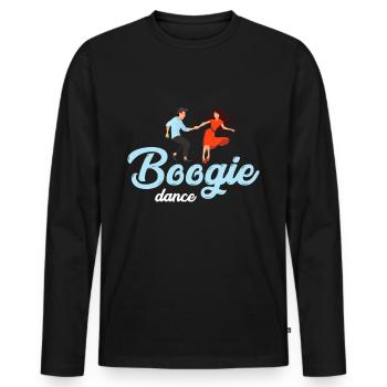 Boogie Woogie Dance - Men's Premium Organic Long Sleeve Shirt - black - Front - Nico (187cm)