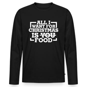 Christmas Funny Gift Christmas T-Shirt - Men's Premium Organic Long Sleeve Shirt - black - Front - Nico (187cm)