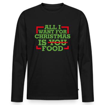 Christmas Funny Gift Christmas T-Shirt - Men's Premium Organic Long Sleeve Shirt - black - Front - Nico (187cm)