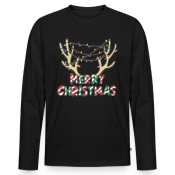 Weihnachten Lustig Geschenk Weihnachts T-Shirt - Männer Premium Bio Langarmshirt - Schwarz - Vorne - Nico (187cm)