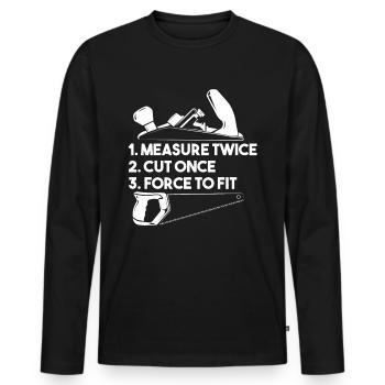 Bois bois coupe-bois Coupez travail - T-shirt manches longues Premium bio Homme - noir - Devant - Nico (187cm)