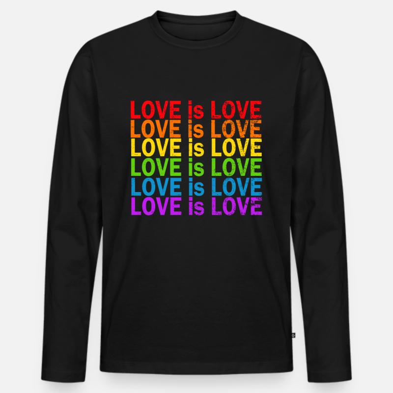 Gay Pride Geschenk - Männer Premium Bio Langarmshirt - Schwarz