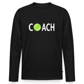 Tennis, Tennis player, - Men's Premium Organic Long Sleeve Shirt - black - Front - Nico (187cm)
