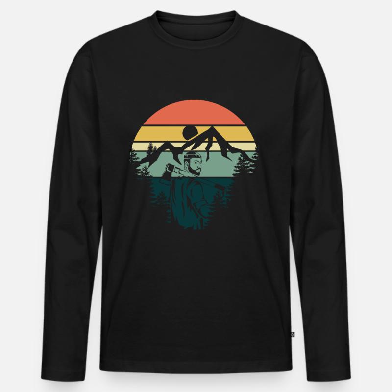 Wood Worker - Männer Premium Bio Langarmshirt - Schwarz