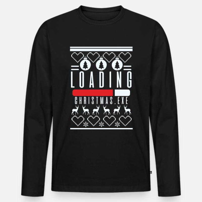 Admin Loading Christmas Weihnachten Geschenk - Männer Premium Bio Langarmshirt - Schwarz