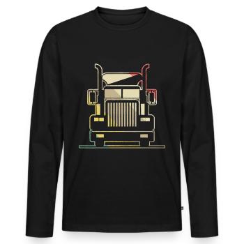 Camion Camion Brummi Camion Camion Diesel - T-shirt manches longues Premium bio Homme - noir - Devant - Nico (187cm)