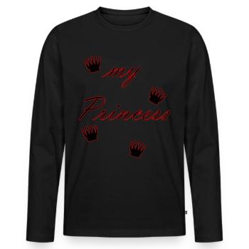 my princess - Männer Premium Bio Langarmshirt - Schwarz - Vorne - Nico (187cm)