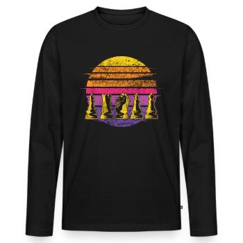 Chess Vintage - Men's Premium Organic Long Sleeve Shirt - black - Front - Nico (187cm)