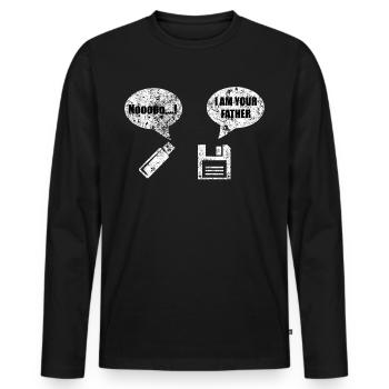 IT Informatik Technik Techniker Witz Spruch Lustig - Männer Premium Bio Langarmshirt - Schwarz - Vorne - Nico (187cm)