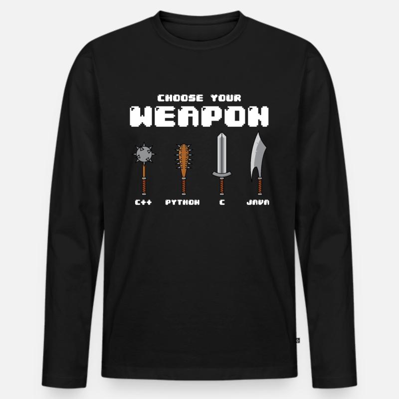 Computer science student gift - Men's Premium Organic Long Sleeve Shirt - black