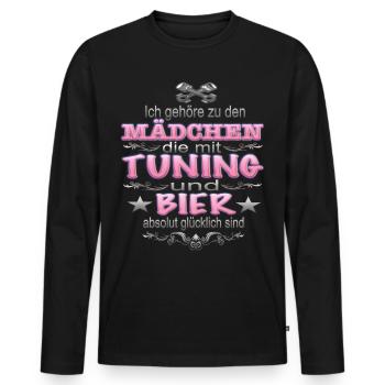 Mädchen Tuning Autotuning Motorsport Tuning Spruch - Männer Premium Bio Langarmshirt - Schwarz - Vorne - Nico (187cm)