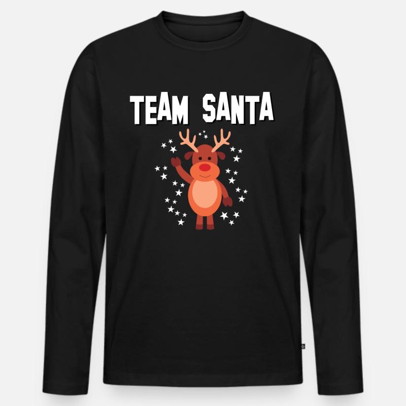 Team Santa - Männer Premium Bio Langarmshirt - Schwarz