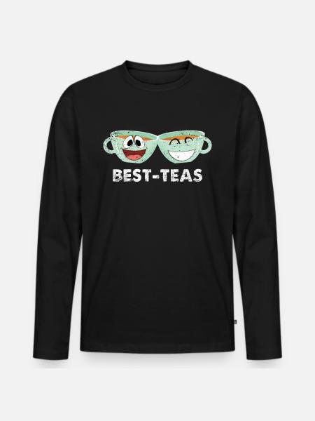 Beste Freunde - Männer Premium Bio Langarmshirt - Schwarz