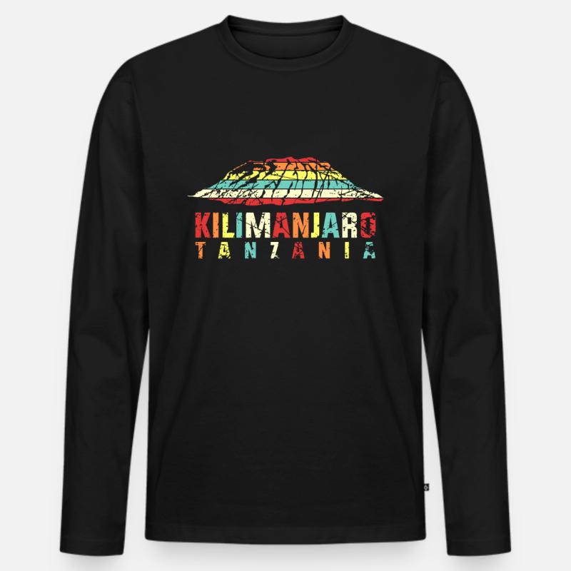Kilimanjaro - Männer Premium Bio Langarmshirt - Schwarz