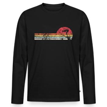 Float gift - Men's Premium Organic Long Sleeve Shirt - black - Front - Nico (187cm)