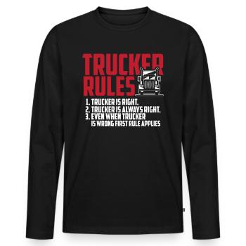 Camionneur camionneur camionneur camionneur camionneur - T-shirt manches longues Premium bio Homme - noir - Devant - Nico (187cm)