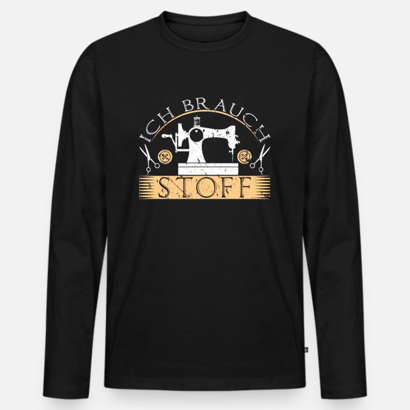 Nähen Handarbeit Schneider - Männer Premium Bio Langarmshirt - Schwarz