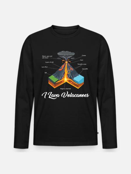 I Lava Ich Liebe Vulkane Geology Geologe Geschenk - Männer Premium Bio Langarmshirt - Schwarz