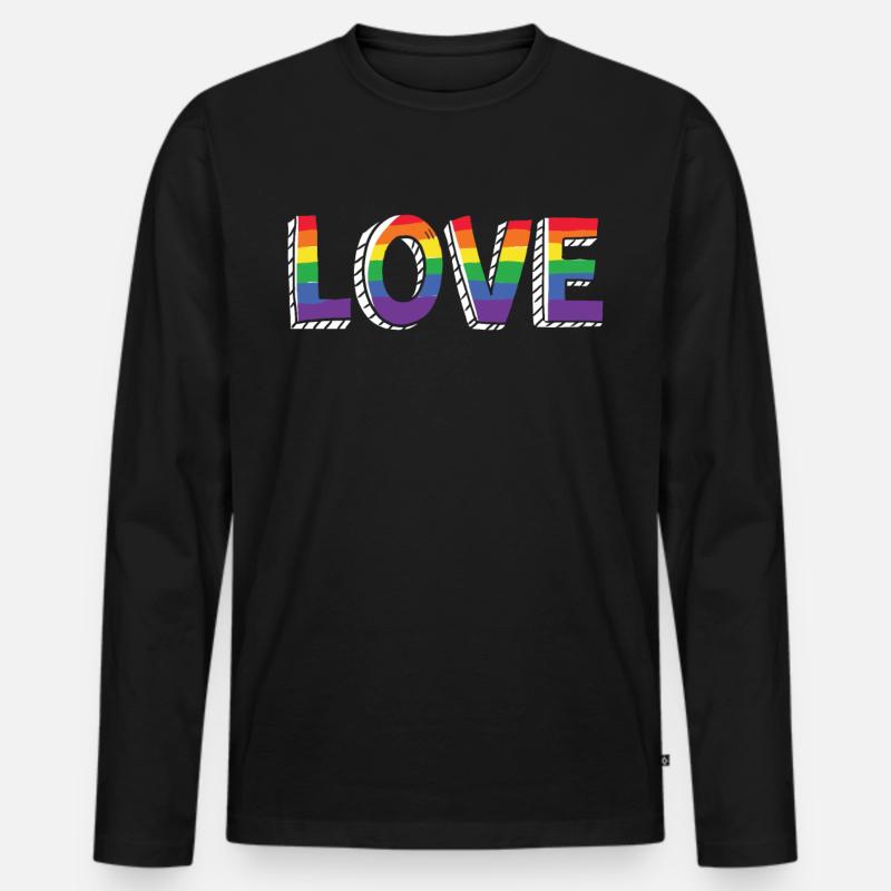 LGBTQ - Männer Premium Bio Langarmshirt - Schwarz