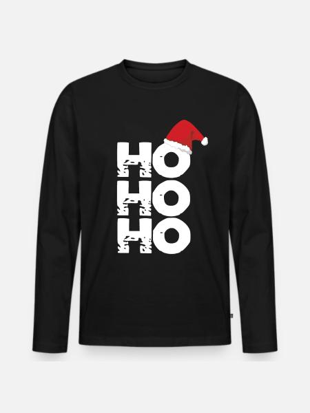 Ho Ho Ho - Men's Premium Organic Long Sleeve Shirt - black