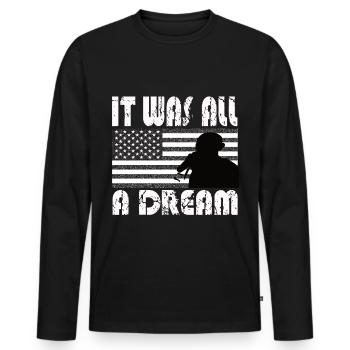 hip hop - Men's Premium Organic Long Sleeve Shirt - black - Front - Nico (187cm)
