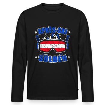 Sölden Österreich Skiurlaub - Männer Premium Bio Langarmshirt - Schwarz - Vorne - Nico (187cm)