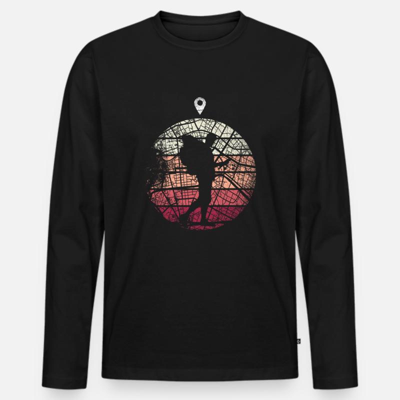 Geocaching Geschenk - Männer Premium Bio Langarmshirt - Schwarz