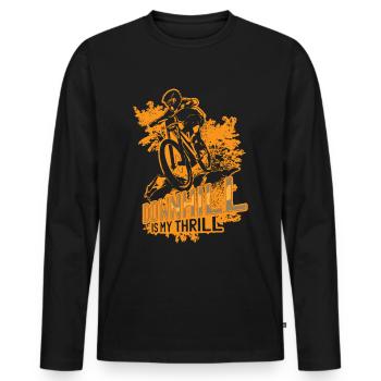 Downhill - Men's Premium Organic Long Sleeve Shirt - black - Front - Nico (187cm)