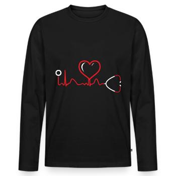 Arzthelferin, MFA, Arzt, - Männer Premium Bio Langarmshirt - Schwarz - Vorne - Nico (187cm)