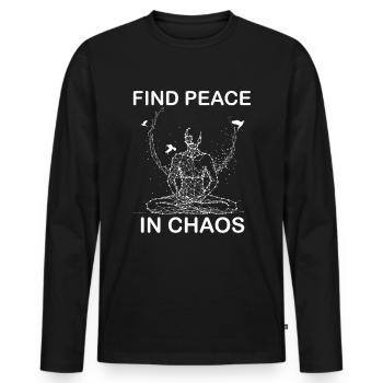 yoga - Männer Premium Bio Langarmshirt - Schwarz - Vorne - Nico (187cm)