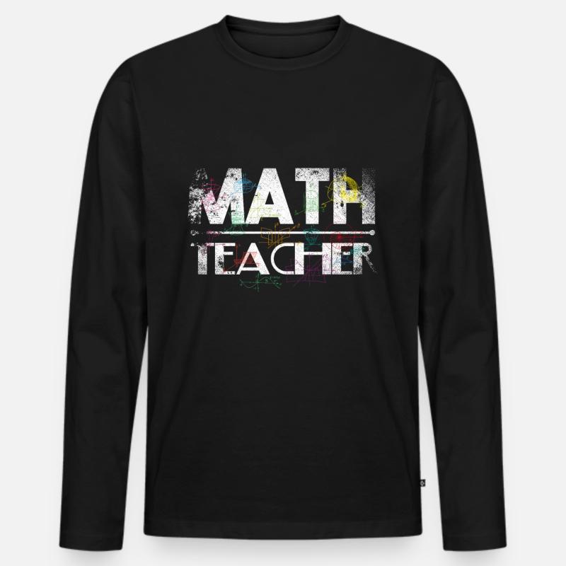 Math Teacher - Männer Premium Bio Langarmshirt - Schwarz