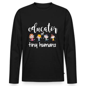Enseignement primaire École primaire Enseignement - T-shirt manches longues Premium bio Homme - noir - Devant - Nico (187cm)