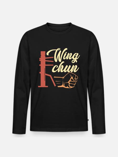 Cadeau Wing Chun - T-shirt manches longues Premium bio Homme - noir