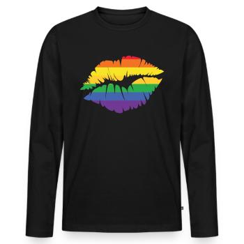 LGBT - Männer Premium Bio Langarmshirt - Schwarz - Vorne - Nico (187cm)
