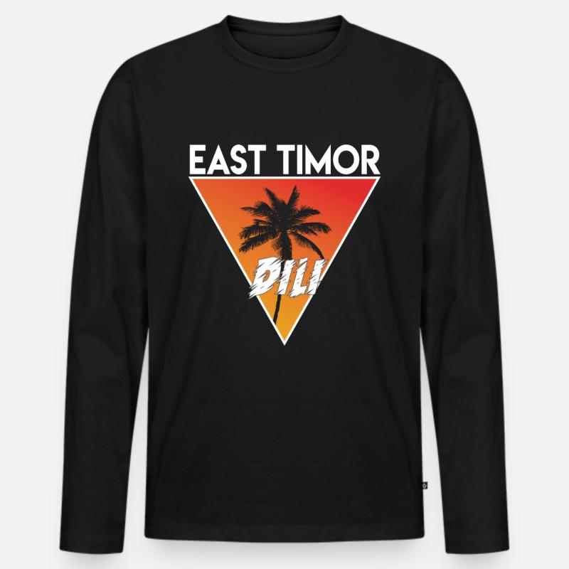 Osttimor mit Hauptstadt - Männer Premium Bio Langarmshirt - Schwarz