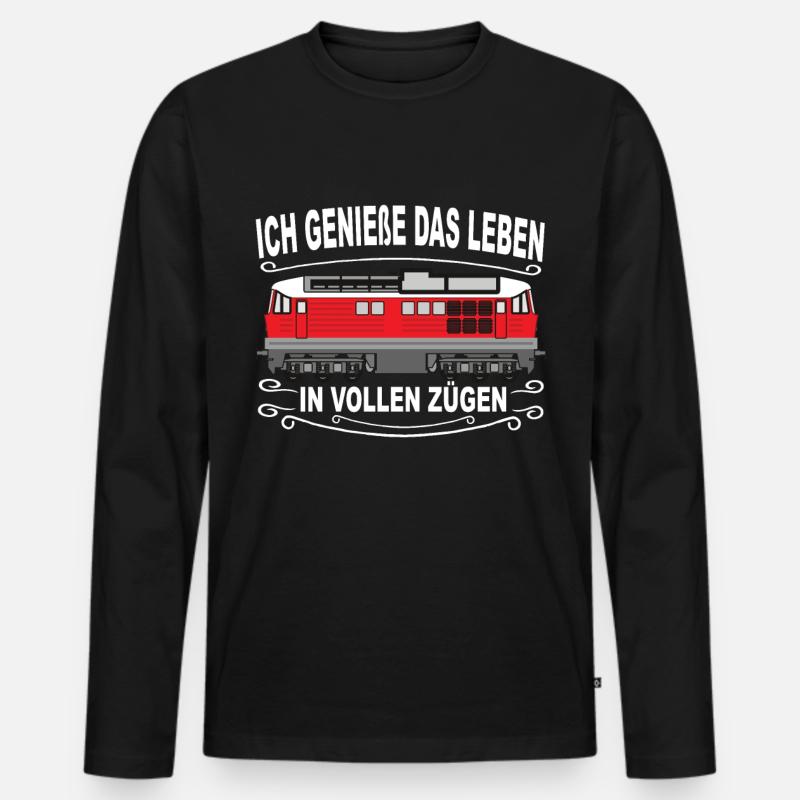 Eisenbahn Eisenbahner Modellbau Modelleisenbahn - Männer Premium Bio Langarmshirt - Schwarz