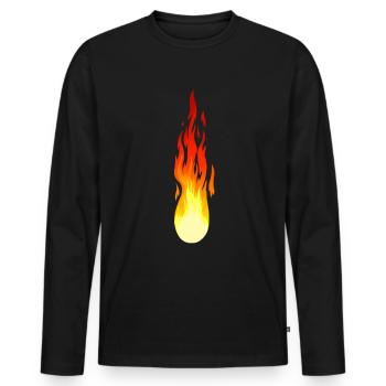 Flamme Feu Feu Feu Incendie Inferno - T-shirt manches longues Premium bio Homme - noir - Devant - Nico (187cm)