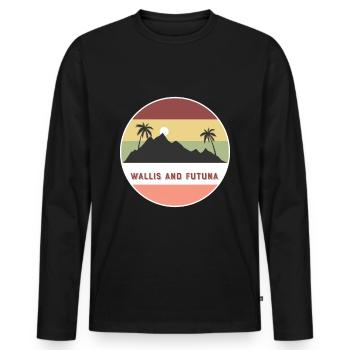 wallis und futuna Retro Land und Länder - Männer Premium Bio Langarmshirt - Schwarz - Vorne - Nico (187cm)