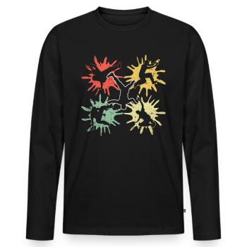 Breakdance Breaker - T-shirt manches longues Premium bio Homme - noir - Devant - Nico (187cm)