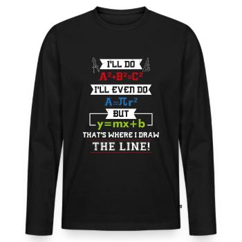 Math Teacher Algebra Mathematician Paying Gift - Men's Premium Organic Long Sleeve Shirt - black - Front - Nico (187cm)