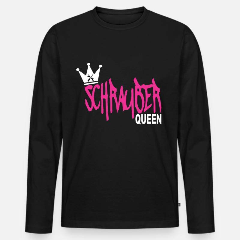 Schrauber Queen - Männer Premium Bio Langarmshirt - Schwarz