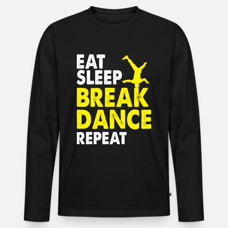 Breakdance - Männer Premium Bio Langarmshirt - Schwarz
