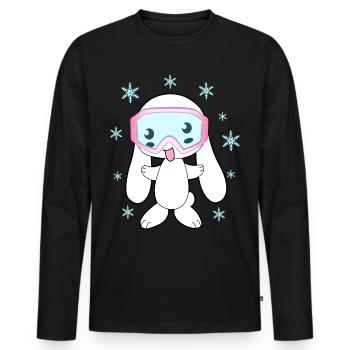 Skiing Bunny Skiing Skiing Apres Skiing - Men's Premium Organic Long Sleeve Shirt - black - Front - Nico (187cm)
