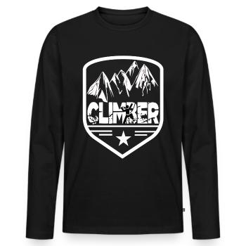 Climbing, Climbing, Climbing, Mountaineering, Mountaineering, Mountaineering - Men's Premium Organic Long Sleeve Shirt - black - Front - Nico (187cm)