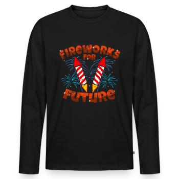 Fireworks For Future Pyro Pyromane Pyrotechniker - Männer Premium Bio Langarmshirt - Schwarz - Vorne - Nico (187cm)