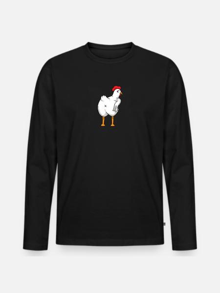 Funny chicken chicken - Men's Premium Organic Long Sleeve Shirt - black